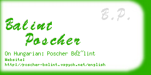 balint poscher business card